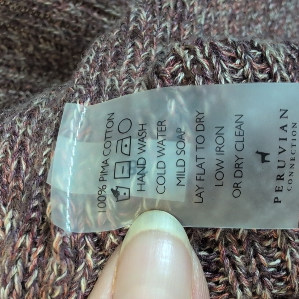 Peruvian Connection Long V-Neck Button Front 100%… - image 8